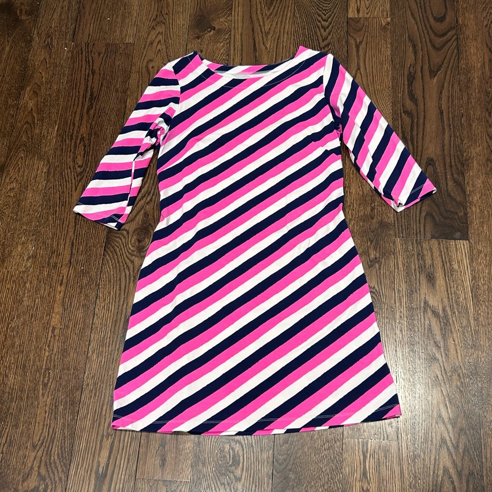 Mahi Gold Bimini Diagonal Stripe Shift Dress